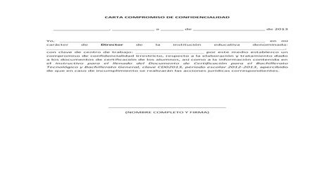 Carta Compromiso De Confidencialidad €¦ · Carta Compromiso De