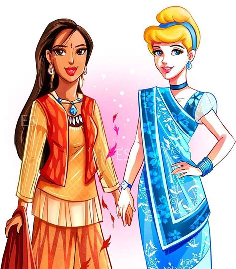 Disney Princesses In Indian Attire Disney Princess Art Disney