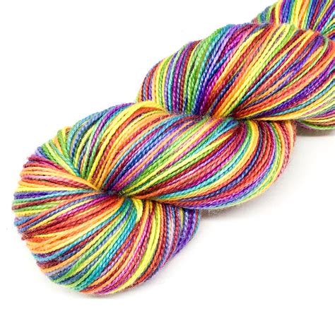 Rainbow Merino Yarn Bright 4 Ply Hand Dyed Yarn Rainbow Sock Yarn