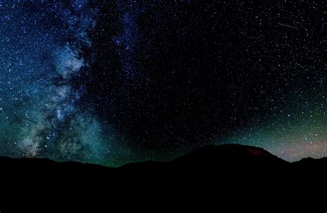 Silhouette Of Mountain Nature Stars Galaxy Mountains Hd Wallpaper