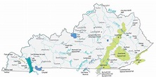 Map of Kentucky - Cities and Roads - GIS Geography