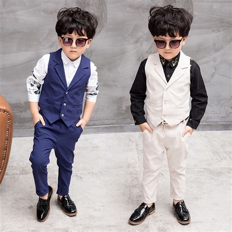 2018 New Children Suit Baby Boys Suits Kids Vest Boys Formal Suit For
