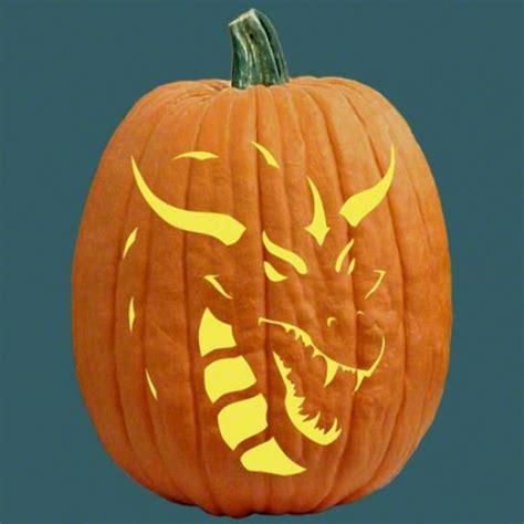 Printable Dragon Pumpkin Stencil