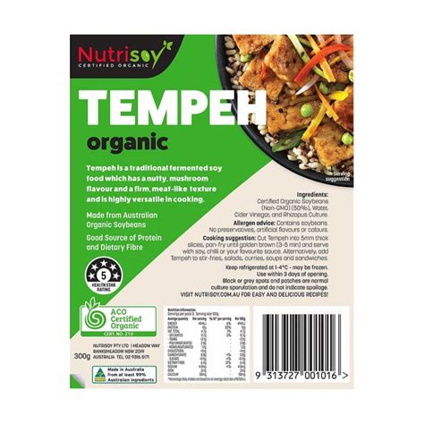 Nutrisoy Organic Tempeh Vegan Pantry Items Delivered