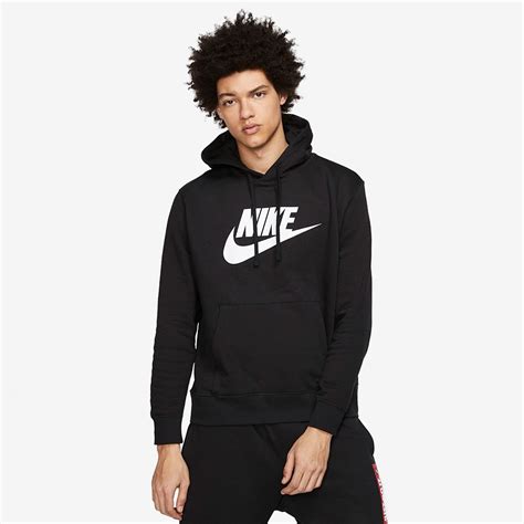 Nike Sportswear Club Hoodie Blackwhite Mens Clothing Prodirect