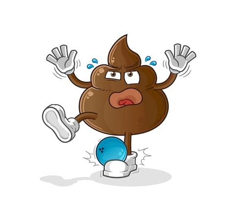Premium Vector The Poop Hiten By Bowling Cartoon Cartoon Mascot
