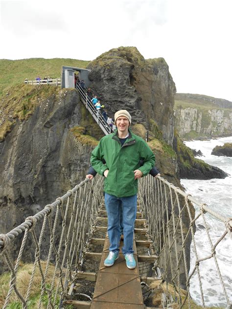 Crossing The Carrick A Rede Rope Bridge North Antrim Coast Northern