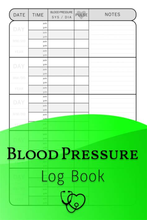 Blood Pressure Log Book With Heart Rate Pulse • Empty Record Sheets