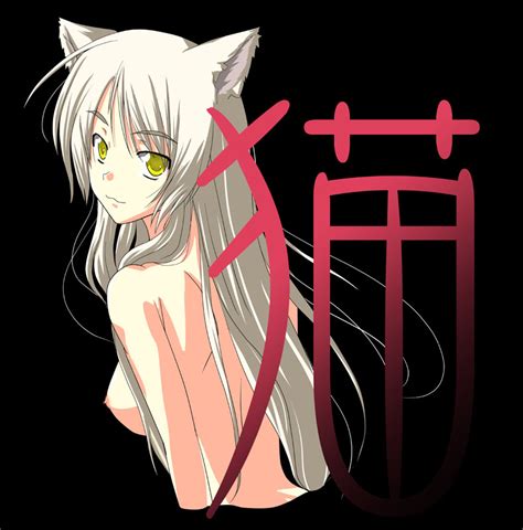 Rule 34 Bakemonogatari Black Hanekawa Breasts Cat Ears Catgirl