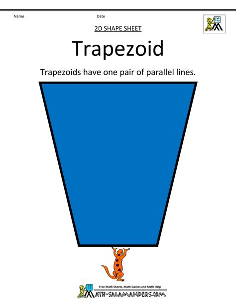 A Poster With The Words Trapezoid And An Image Of A Cat On It