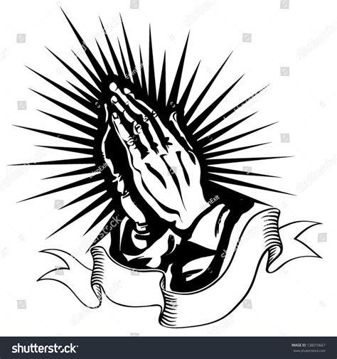 Vector Illustration Praying Hands Stock Vector 138010667 Shutterstock
