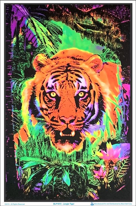 Jungle Tiger Blacklight Poster 23 X 35