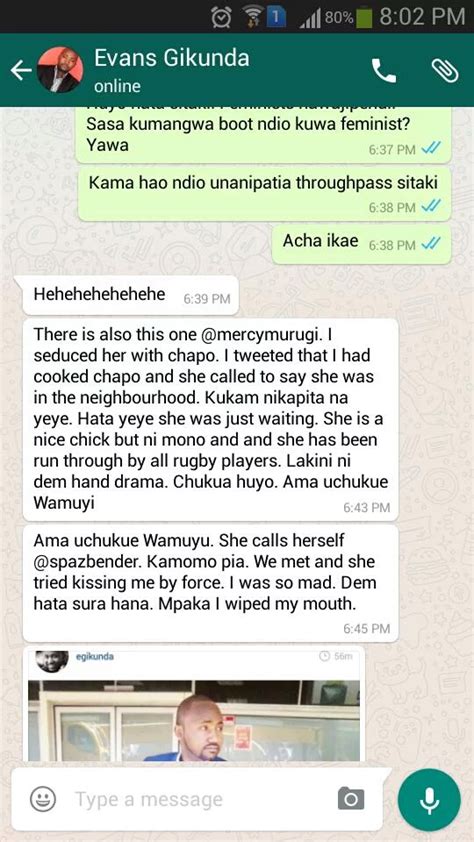 Ghafla 254 Screenshots Of Evans Gikunda Bragging To Have Slept With