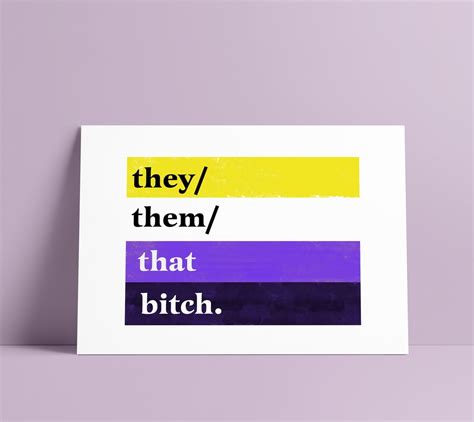 They/Them Non Binary Poster Print Pride Flag Pronouns | Etsy