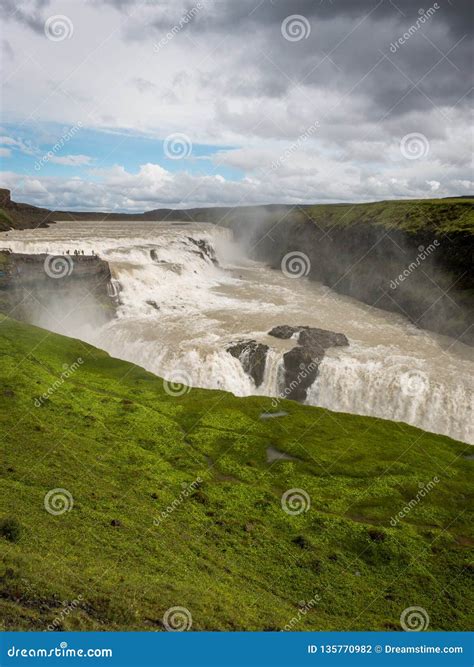 Gullfoss Waterfall The Golden Fall In Iceland Stock Photo Image Of