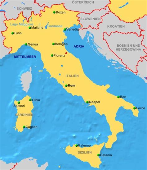 Italien karte mit nationalen und regionen hauptstädte region grenze und. Italien - ReiseService VOGT