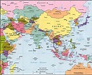 Asien Karten: Länder, Hauptstädte, Gebirge, Flüsse, Meere
