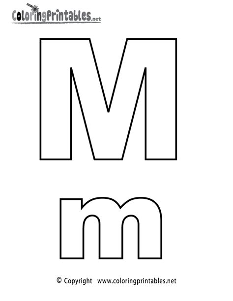 Alphabet Letter M Coloring Page - A Free English Coloring Printable