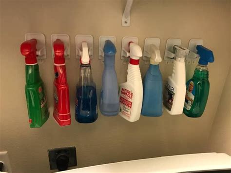 A Remarkably Clever And Reliable Spray Bottle Hanger To Save Tons Of