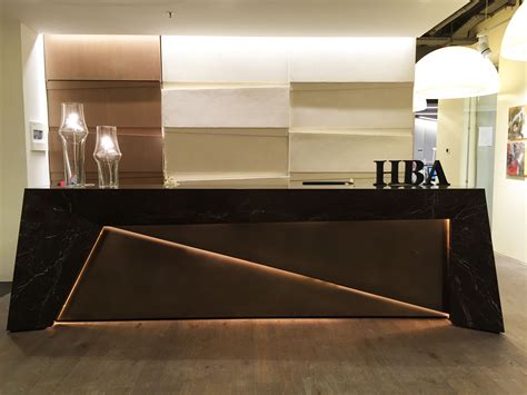 Hba Dubai Office Reception Desk And Walls Design By Me Office Table