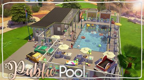 oasis springs public pool ~ the sims 4 speed build youtube
