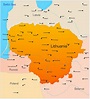 Cities map of Lithuania - OrangeSmile.com