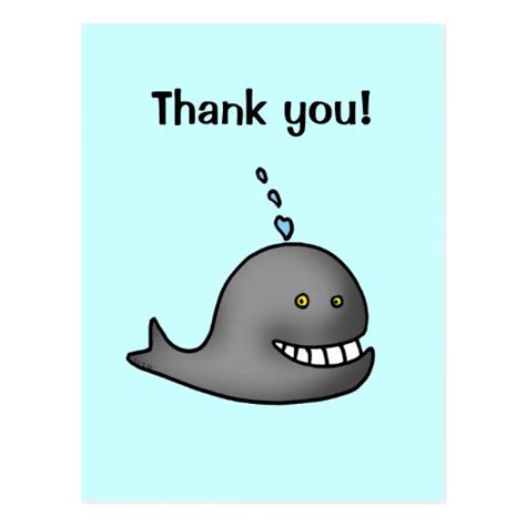 Thank You Whale Postcard Zazzle