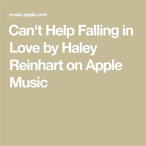 Can T Help Falling In Love By Haley Reinhart On Apple Music Cant