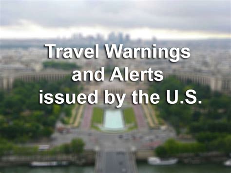 Travel Warnings And Alerts Issued By The U S Department Of State In 2016