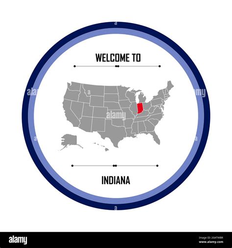 Indiana Map Of United States Of America With Landmark Of Indiana