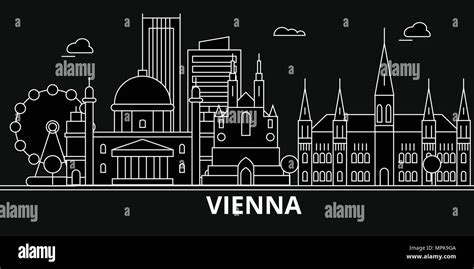 Vienna Silhouette Skyline Austria Vienna Vector City Austrian