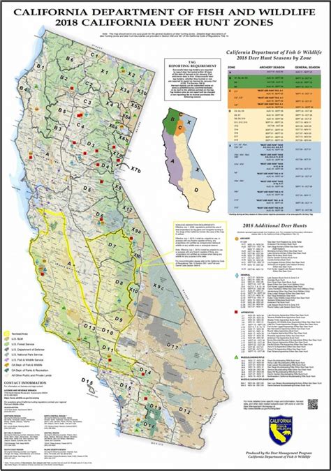 California Hunt Zone D9 Deer Map Of Hunting Zones In