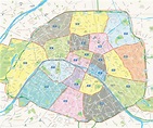 Arrondissements von Paris map - Karte des arrondissements von Paris ...