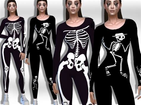 Skeleton Halloween Costumes By Saliwa At Tsr Sims 4 Updates