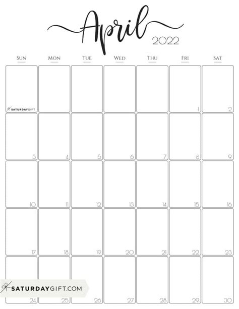 April Calendar Cute And Free Printable April 2022 Calendar Designs