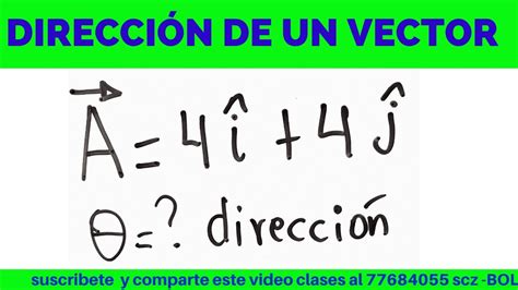 Calcular La Direccion De Un Vector Dado Las Componentes I J Youtube
