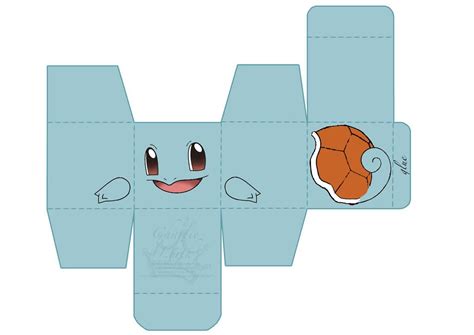 Pokemon Squirtle Papercraft Template In 2021 Pokemon Paper Crafts