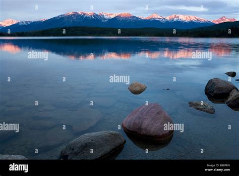 Sunrise Pyramid Lake Nr Jasper Jasper National Park Alberta Canada