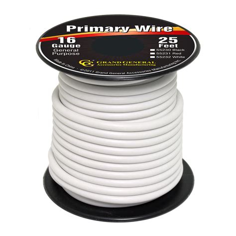Primary Wire In 16 Gauge 25 Ft Roll With Spool White