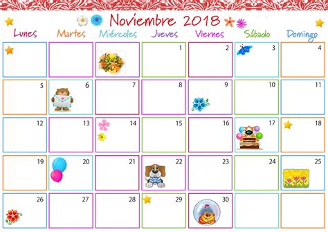 Calendario Noviembre 2018 Para Imprimir Blanc