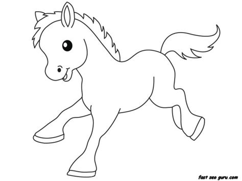 Print Out Farm Pony Baby Animals Coloring Pages Printable Coloring