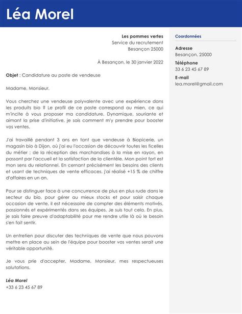 Lettre de motivation vousmoinous  exemple réussi