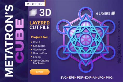 Metatrons Cube 3d Layered Svg Cut File Graphic By Pixaroma · Creative