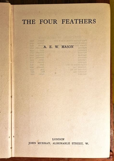 1939 The Four Feathers By A E W Mason Thebookshopie