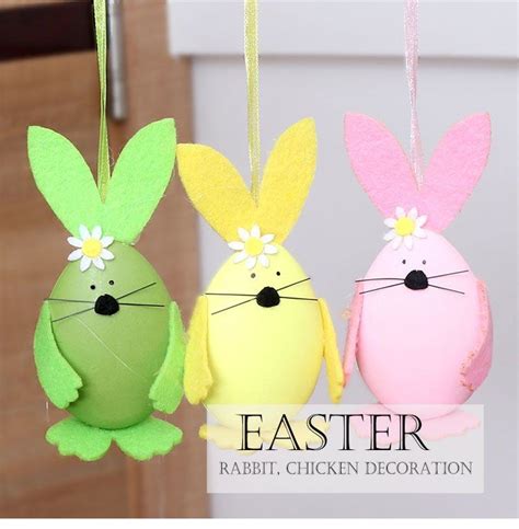 3pcsbag Easter Decorations Lovely Multicolored Bunny Foam Eggs Home
