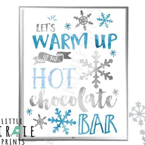 Hot Chocolate Bar Sign Printable Winter Onederland First Etsy