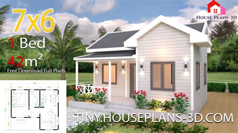 Tiny House Plans 7x6 With One Bedroom Cross Gable Roof Tiny House Plans