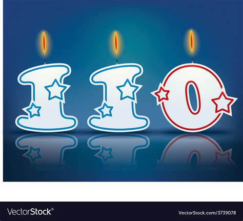 Birthday Candle Number 110 Royalty Free Vector Image