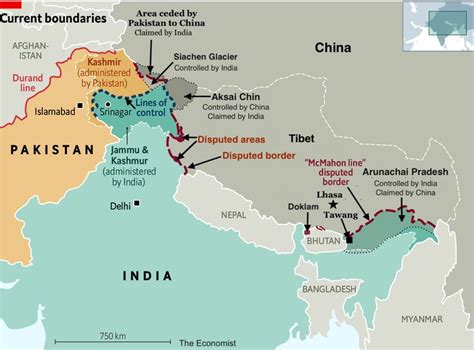 Indiachinapakistan Border Regions And Current Border Disputes 2020