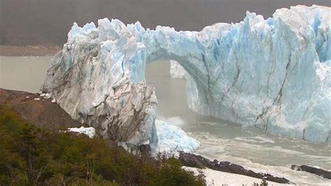 Watch Glacier Ice Bridge Plunge Into Water Nbc News